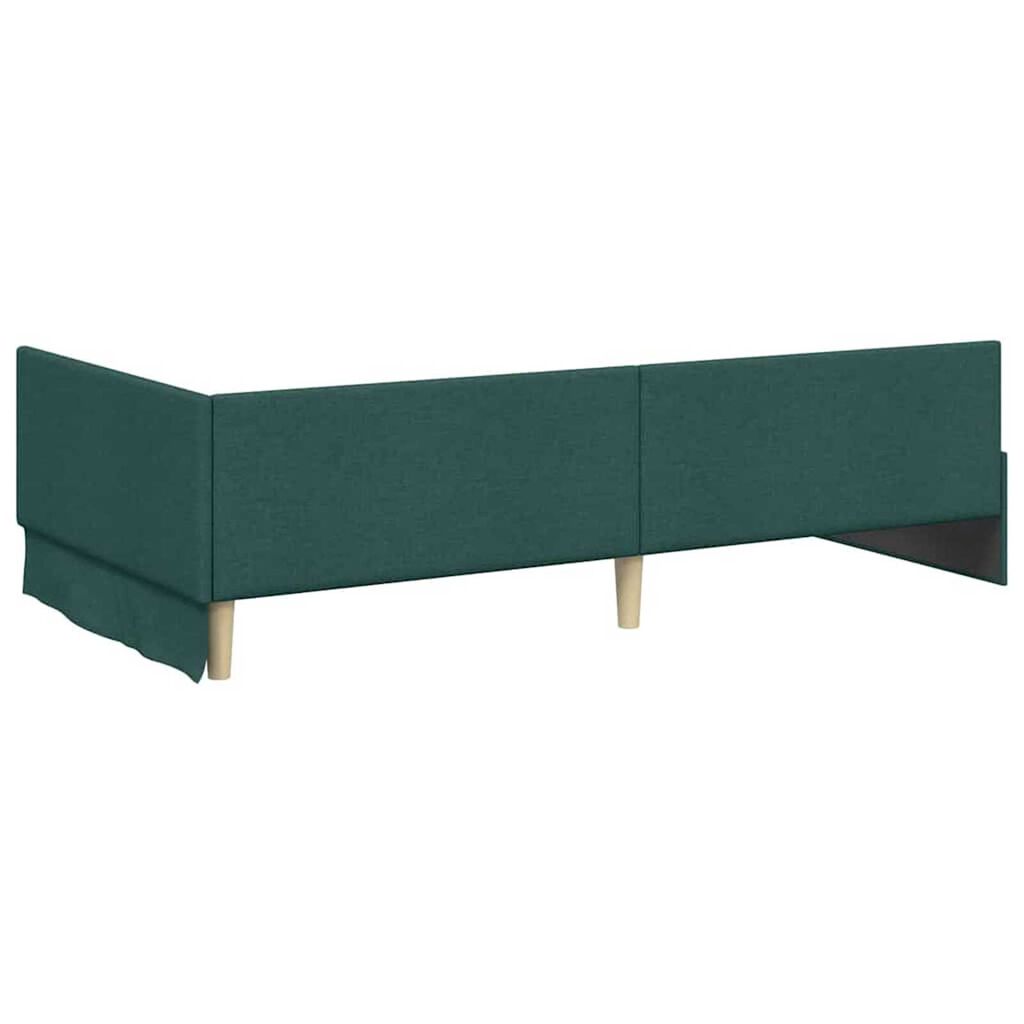 vidaXL Κρεβάτι Γωνίας Σκούρο πράσινο 80 x 200 cm Ύφασμα και Έργο ξύλου