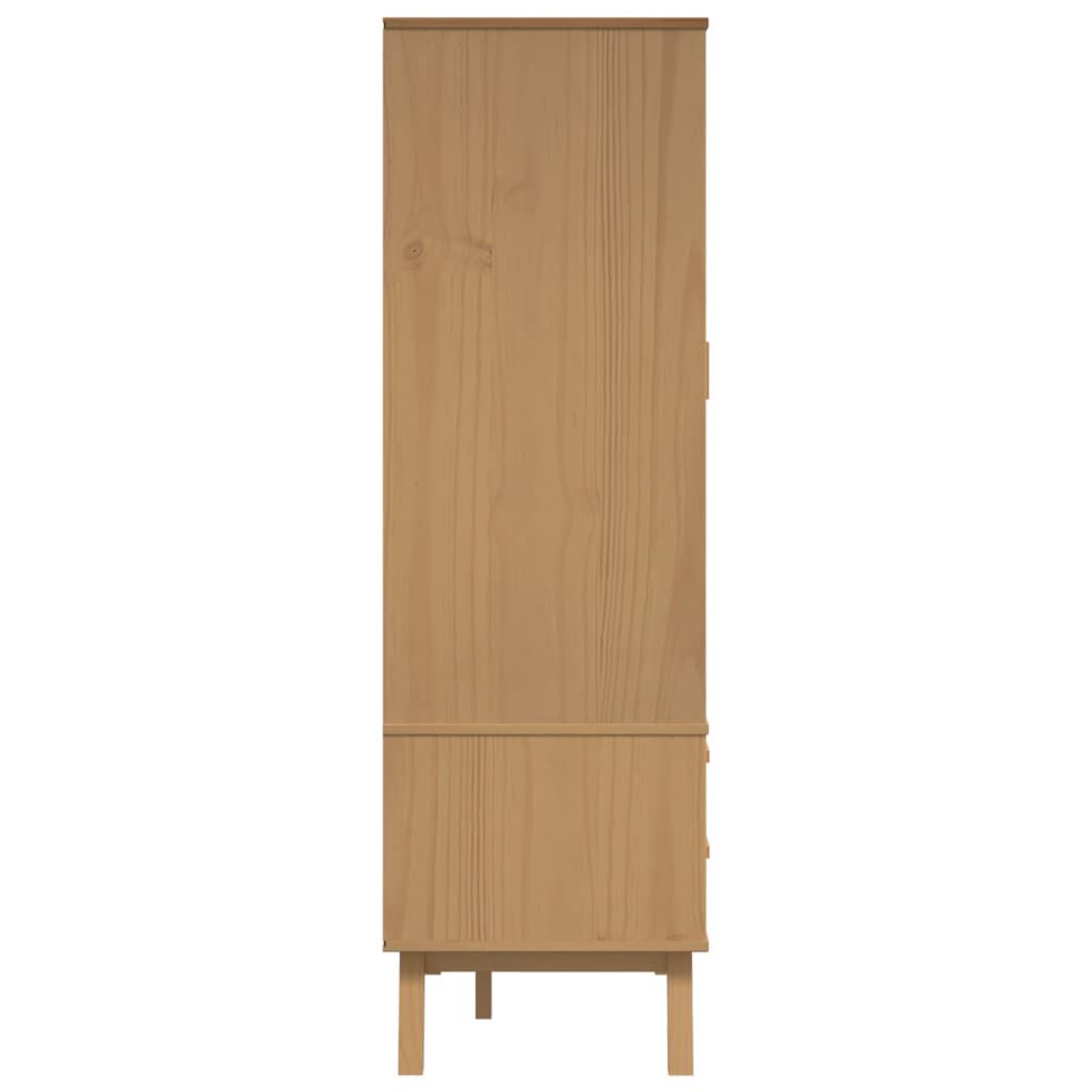 vidaXL Ντουλάπα OLDEN Γκρι & Καφέ 76,5x53x172 εκ. Μασίφ Ξύλο Πεύκου