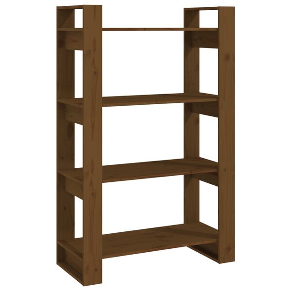 vidaXL Βιβλιοθήκη/Διαχωριστικό Χώρου Μελί 80x35x125 εκ. Μασίφ Ξύλο