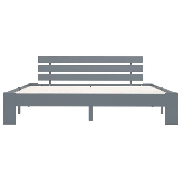 vidaXL Πλαίσιο Κρεβατιού Γκρι 180 x 200 εκ. από Μασίφ Ξύλο Πεύκου