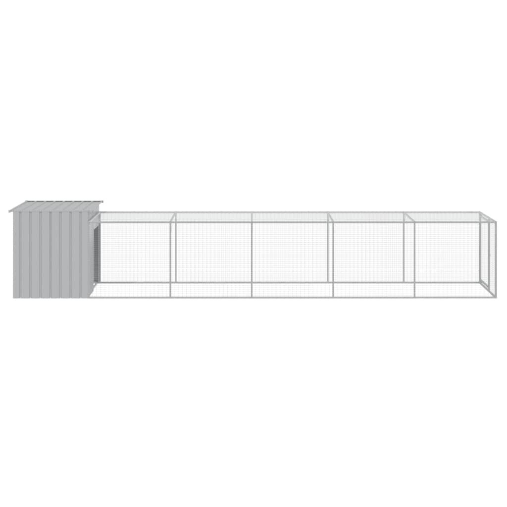 vidaXL Κοτέτσι με Περίβολο Αν. Γκρι 110x609x110 εκ. Γαλβαν. Χάλυβας