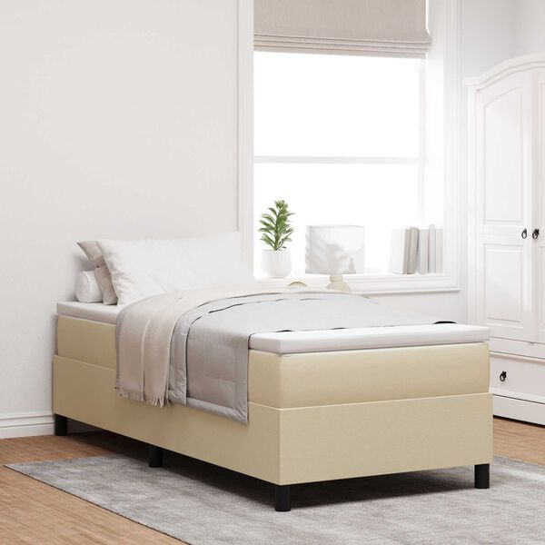 vidaXL Κρεβάτι Box Spring Ανοιχτό Πράσινο Γκρι 90x200 εκ Ύφασμα Κορντουρόι