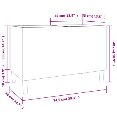 vidaXL Έπιπλο Δίσκων Λευκό 74,5 x 38 x 48 εκ. από Επεξεργασμένο Ξύλο