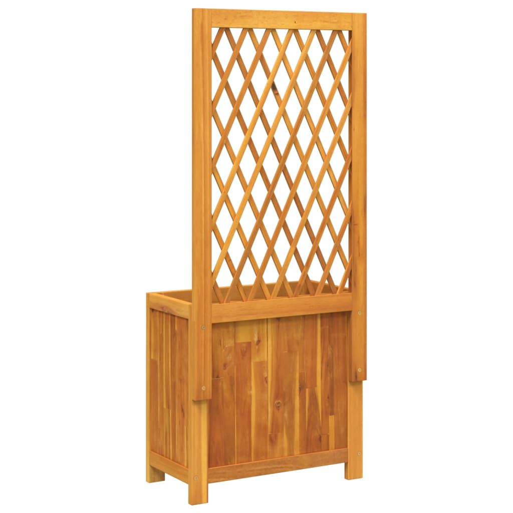 vidaXL Γλάστρα με Καφασωτό 55x29,5x132 εκ. Μασίφ Ξύλο Ακακίας
