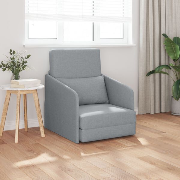 vidaXL Κρεβάτι Καναπές 2-σε-1 Ανοιχτό Γκρι 65x80x83 εκ Υφάσματος