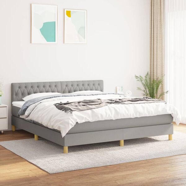 vidaXL &Kappa;&rho;&epsilon;&beta;ά&tau;&iota; Boxspring &mu;&epsilon; &Sigma;&tau;&rho;ώ&mu;&alpha; &Alpha;&nu;&omicron;&iota;&chi;&tau;ό &Gamma;&kappa;&rho;&iota; 180x200 &epsilon;&kappa;. &Upsilon;&phi;&alpha;&sigma;&mu;ά&tau;&iota;&nu;&omicron;