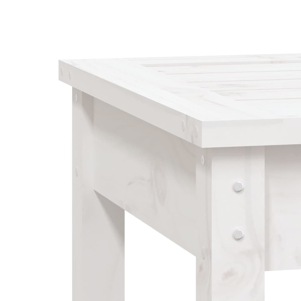 vidaXL Πάγκος Κήπου Διθέσιος Λευκός 159,5x44x45 εκ. Μασίφ Ξύλο Πεύκου