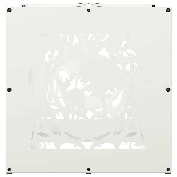vidaXL Ράφι Καυσόξυλων Λευκό 40x40x40 εκ. Χάλυβας ψυχρής έλασης
