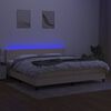 vidaXL &Kappa;&rho;&epsilon;&beta;ά&tau;&iota; Boxspring &mu;&epsilon; &Sigma;&tau;&rho;ώ&mu;&alpha; & LED &Kappa;&rho;&epsilon;&mu; 200x200 &epsilon;&kappa;. &Upsilon;&phi;&alpha;&sigma;&mu;ά&tau;&iota;&nu;&omicron;
