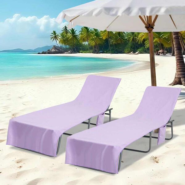 vidaXL Πετσέτες ξαπλώστρας 2 pcs Μοβ 210 x 75 cm