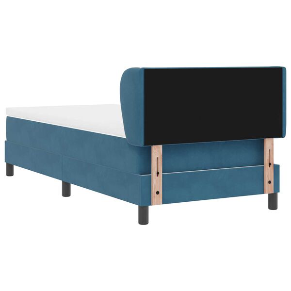 vidaXL Κρεβάτι Box Spring με Στρώμα Σκούρο Μπλε 90x190 εκ. Βελούδο