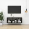 vidaXL Έπιπλο Τηλεόρασης Κρεμαστό Γκρι 37x37x107 εκ. από Επεξ. Ξύλο