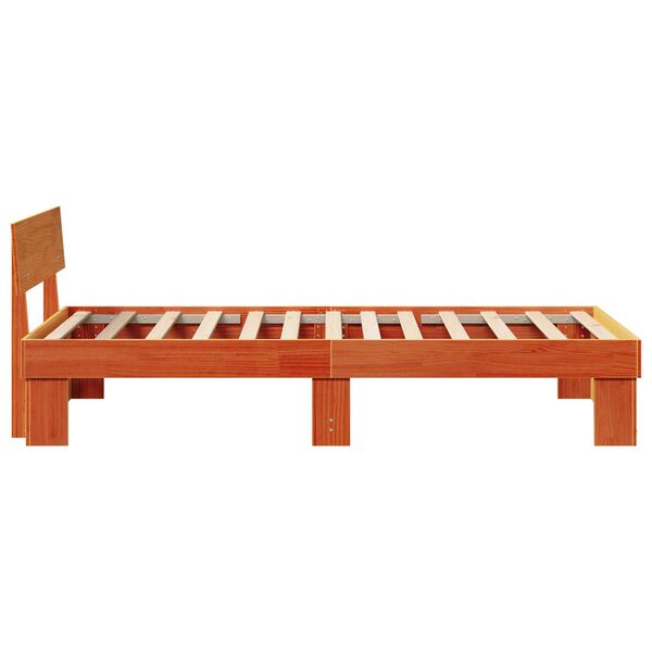 vidaXL Σκελετός Κρεβατιού Καφέ κεριού 90 x 190 cm Συμπαγές ξύλο πεύκου