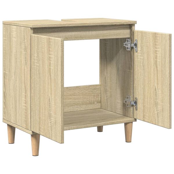 vidaXL Ντουλάπι Νιπτήρα Sonoma Δρυς 58x33x60 εκ. Επεξεργασμένο Ξύλο