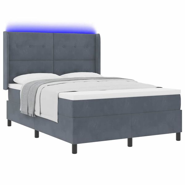 vidaXL &Kappa;&rho;&epsilon;&beta;ά&tau;&iota; Box Spring LED &mu;&epsilon; &Sigma;&tau;&rho;ώ&mu;&alpha; &Sigma;&kappa;&omicron;ύ&rho;&omicron; &gamma;&kappa;&rho;&iota; 140 x 190 cm