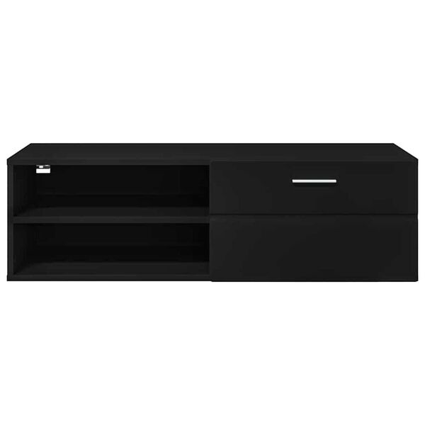vidaXL Ντουλάπι TV με ράφι Μαύρο 100.5 x 39 x 30 εκ Επεξεργασμένο ξύλο