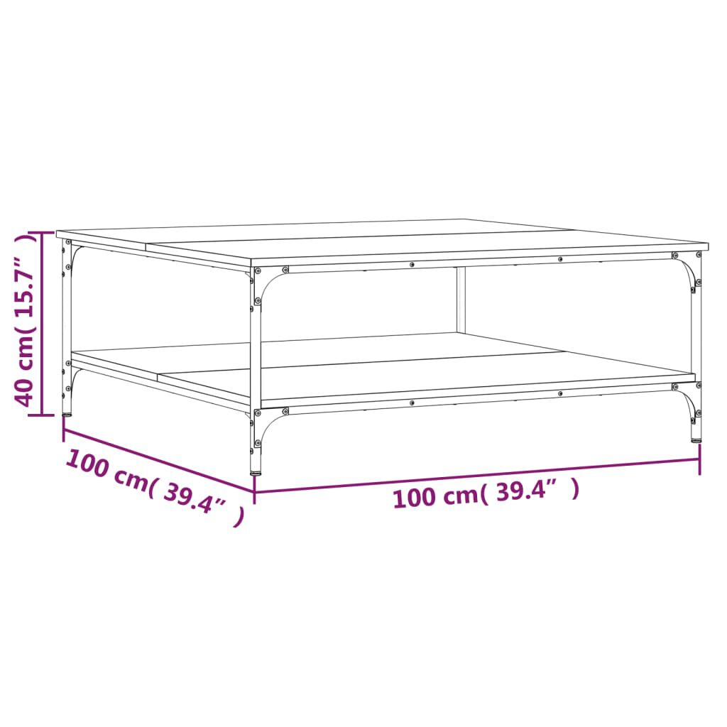 vidaXL Τραπεζάκι Σαλονιού Γκρι Sonoma 100x100x40 εκ Επεξεργασμένο Ξύλο