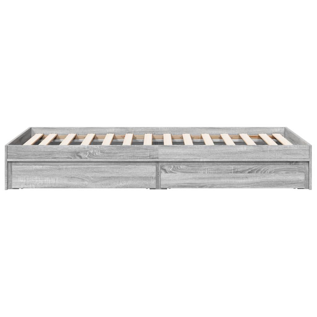 vidaXL Πλαίσιο Κρεβατιού με συρτάρια Γκρι sonoma 90x200εκ. Επεξ. Ξύλο