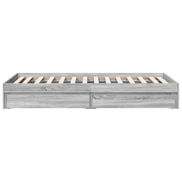 vidaXL Πλαίσιο Κρεβατιού με συρτάρια Γκρι sonoma 90x200εκ. Επεξ. Ξύλο