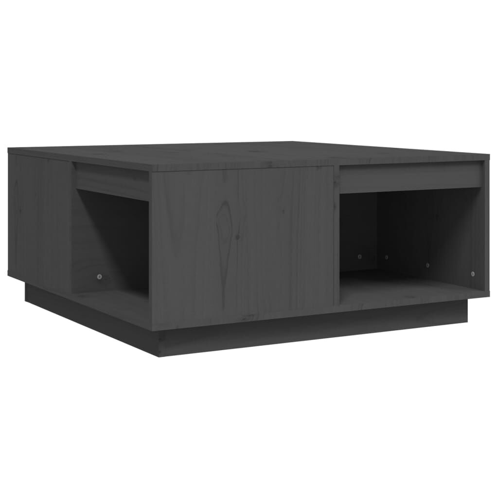 vidaXL Τραπεζάκι Σαλονιού Γκρι 80x81x36,5 εκ. από Μασίφ Ξύλο Πεύκου