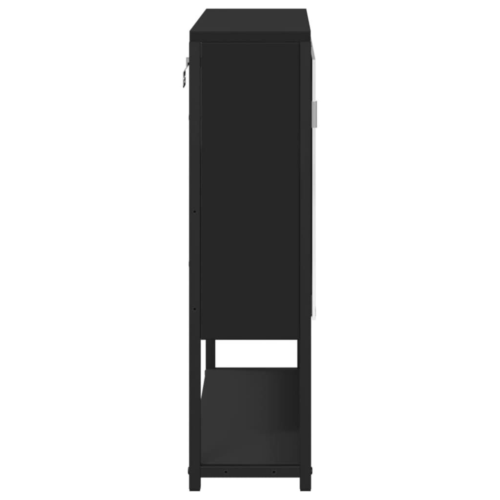 vidaXL Καθρέφτης Μπάνιου με Ντουλάπι Μαύρος 60x16x60 εκ. Επεξ. Ξύλο
