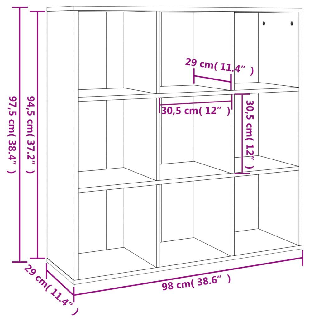 vidaXL Βιβλιοθήκη Καφέ Δρυς 98 x 29 x 97,5 εκ.