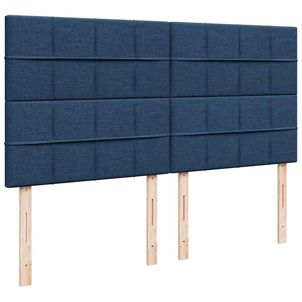 vidaXL Οθωμανικό κρεβάτι με στρώμα μπλε 160x200cm ύφασμα