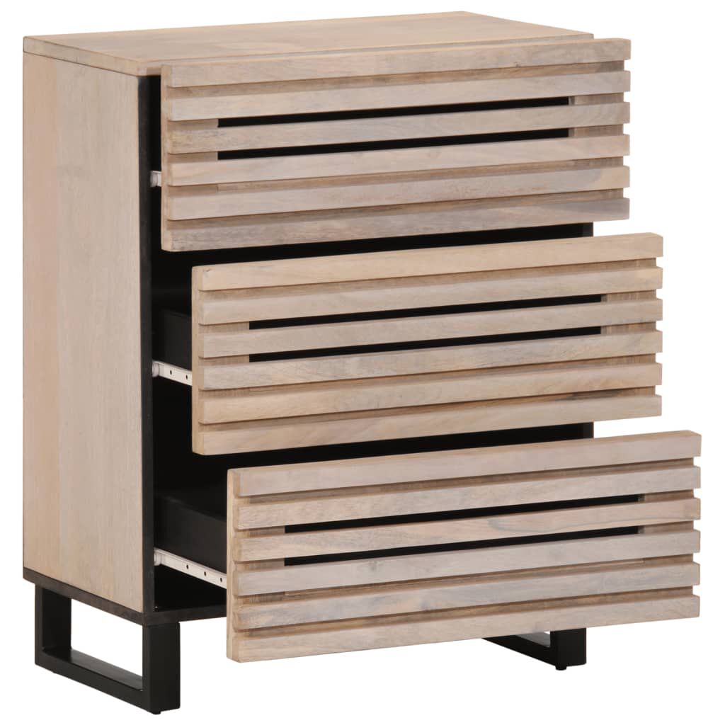 vidaXL Ντουλάπι Λευκό 60 x 34 x 75 εκ. από Μασίφ Ξύλο Μάνγκο