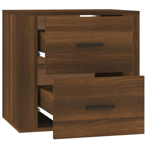 vidaXL Κομοδίνο Επιτοίχιο Καφέ Δρυς 50x36x47 εκ.