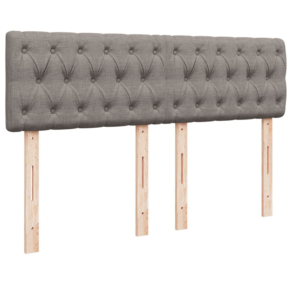 vidaXL Κρεβάτι Boxspring με Στρώμα Taupe 140x200 εκ. Υφασμάτινο