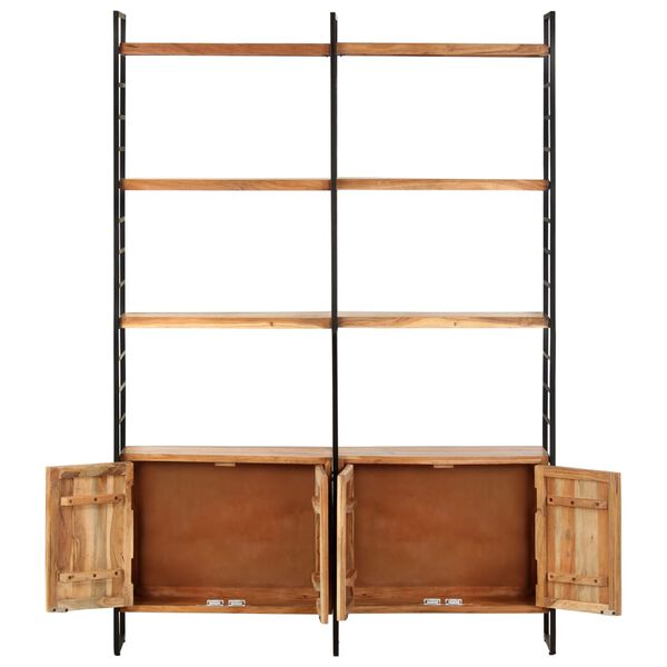 vidaXL Βιβλιοθήκη με 4 Επίπεδα 124 x 30 x 180 εκ. Μασίφ Ξύλο Ακακίας