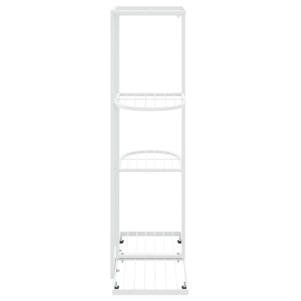 vidaXL Ανθοστήλη 4 Επιπέδων Λευκή 43 x 22 x 76 εκ. Μεταλλική