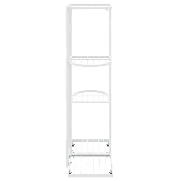 vidaXL Ανθοστήλη 4 Επιπέδων Λευκή 43 x 22 x 76 εκ. Μεταλλική