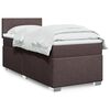 vidaXL Κρεβάτι Boxspring με Στρώμα Σκούρο Καφέ 80x200 εκ. Υφασμάτινο
