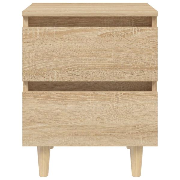vidaXL Κομοδίνα 2 τεμ. Sonoma Δρυς 40x35x50εκ. Πόδια από Ξύλο Πεύκου