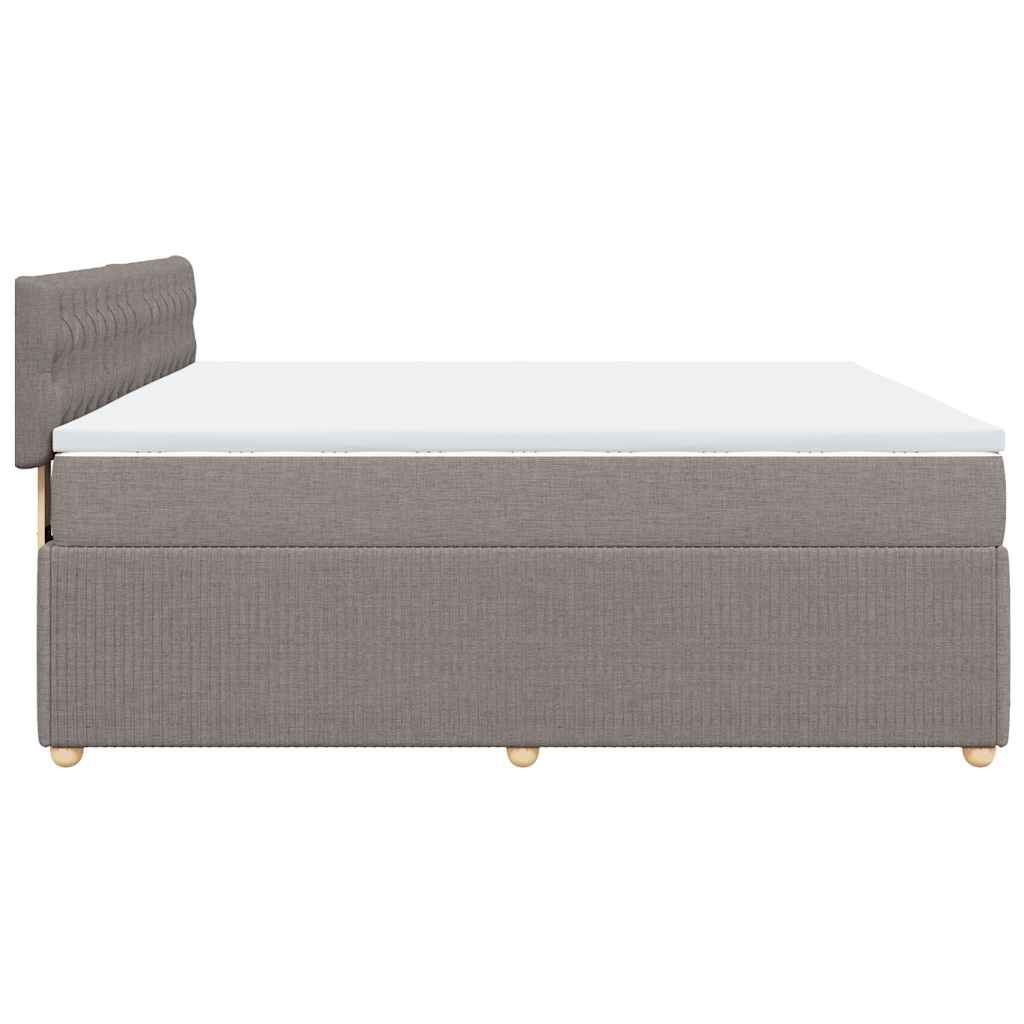 vidaXL Κρεβάτι Boxspring με Στρώμα Taupe 180x200 εκ. Υφασμάτινο