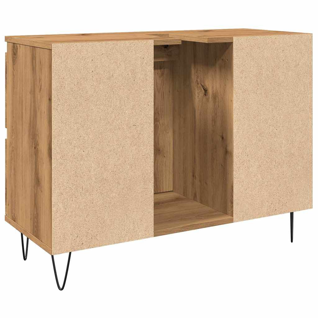 vidaXL Ντουλάπι μπάνιου Δρυς τεχνίτης 80x33x60 cm Κατασκευασμένο ξύλο