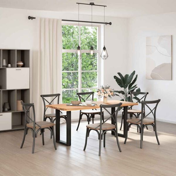 vidaXL Πόδια Τραπεζαρίας σε Σχήμα U 2 τεμ. Μαύρο 50x(72-73) εκ. Ατσάλι