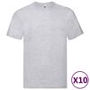 Fruit of the Loom T-shirt Original 10 τεμ. Γκρι 3XL Βαμβακερά