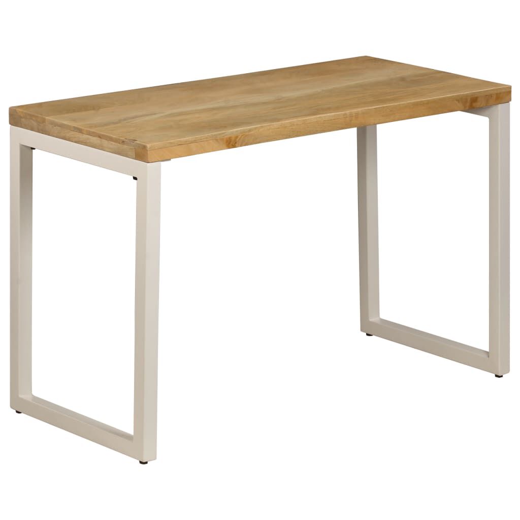 vidaXL Τραπεζαρία 115 x 55 x 76 εκ. από Μασίφ Ξύλο Μάνγκο και Ατσάλι