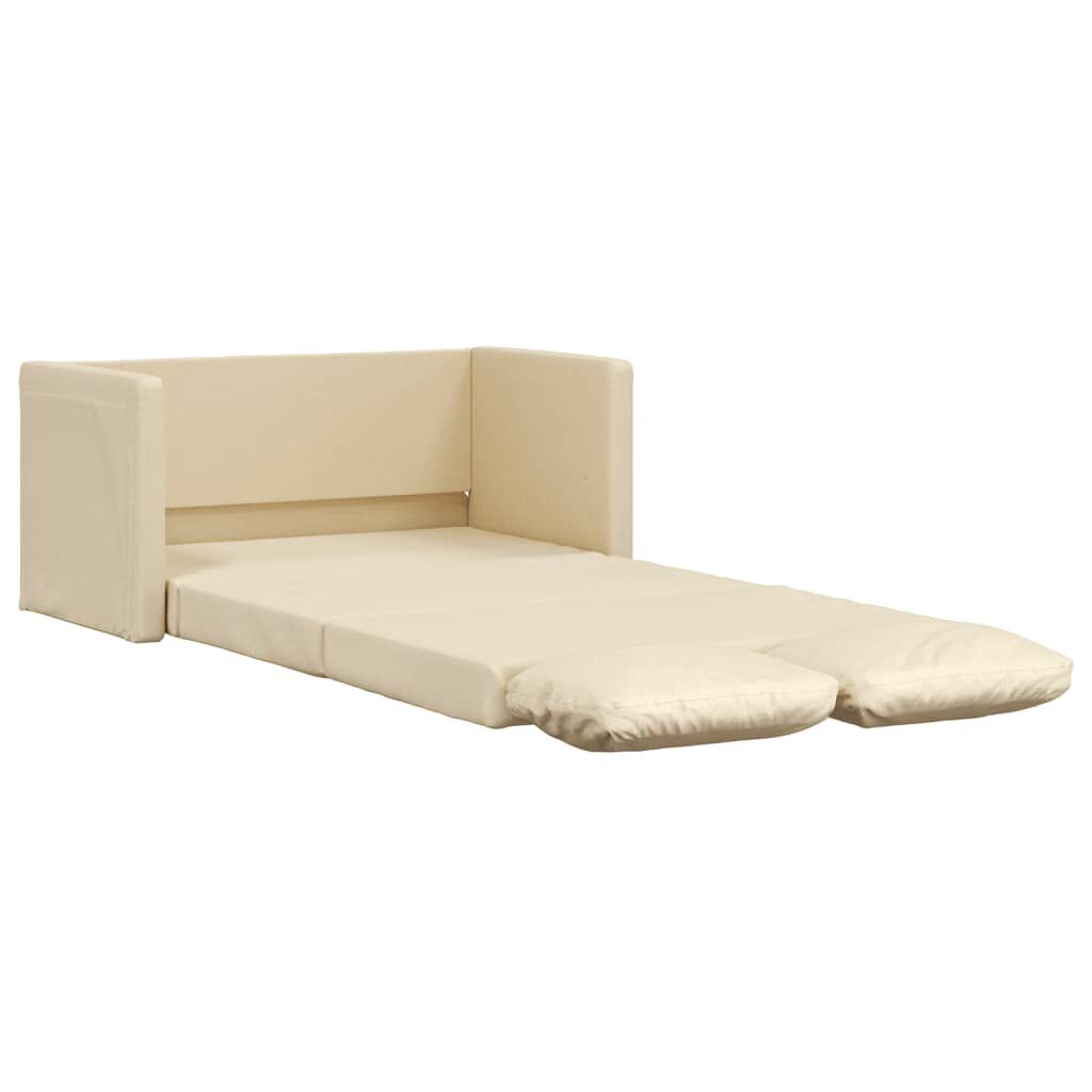 vidaXL Καναπές-Κρεβάτι Δαπέδου 2 σε 1 Κρεμ 112x174x55 εκ. Ύφασμα