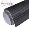 vidaXL Μεμβράνες Αυτοκινήτου 3D 2 τεμ. Μαύρες 100 x 150 εκ.