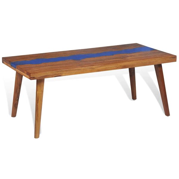 vidaXL Τραπεζάκι Σαλονιού 100 x 50 x 40 εκ. από Ξύλο Teak και Ρητίνη