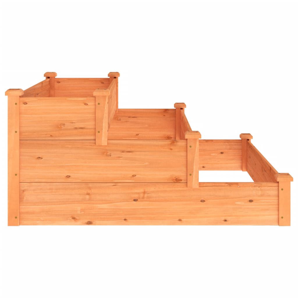vidaXL Ζαρντινιέρα Υπερυψωμένη Καφέ 120x120x56 εκ. Μασίφ Ξύλο Ελάτης
