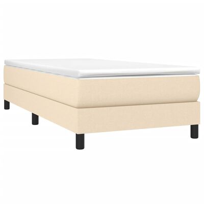 vidaXL Πλαίσιο Κρεβατιού Boxspring Κρεμ 90 x 200 εκ. Υφασμάτινο
