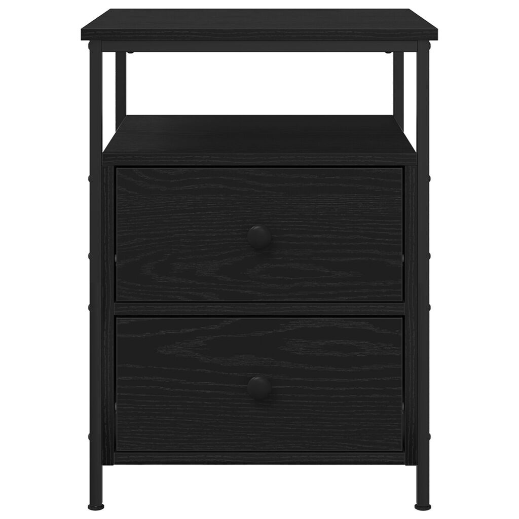 vidaXL Κομοδίνο με συρτάρι Μαύρη δρυς 44 x 45 x 60 εκ
