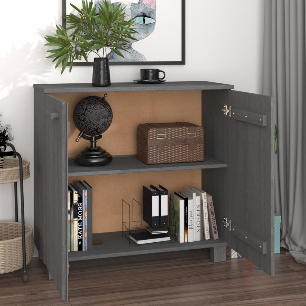 vidaXL Ντουλάπι HAMAR Σκ. Γκρι 85 x 35 x 80 εκ. από Μασίφ Ξύλο Πεύκου