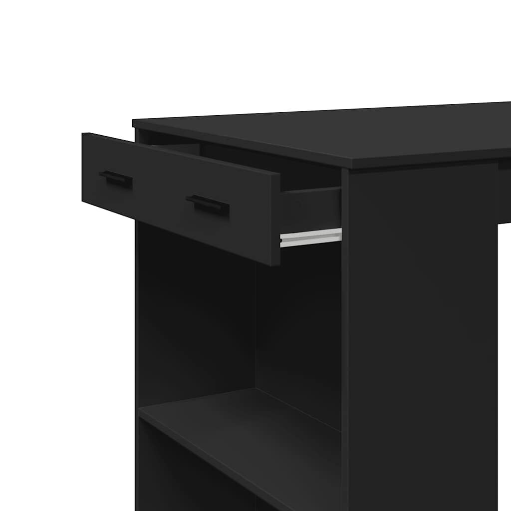 vidaXL Τραπέζι Μπαρ Μαύρο 102x70x103,5 εκ. Επεξεργ. Ξύλο