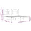 vidaXL Πλαίσιο Κρεβατιού με Κεφαλάρι Μαύρο 183 x 213 εκ. Μεταλλικό