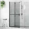 vidaXL Τοίχος ντους Walk-in Μαύρο και σκούρο διαφανές 90 x 190 cm